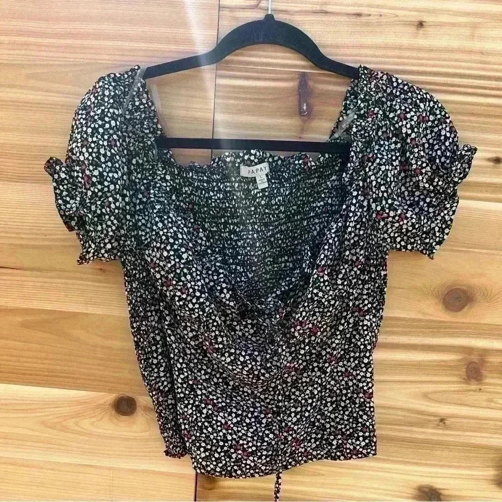 Papaya floral top size large